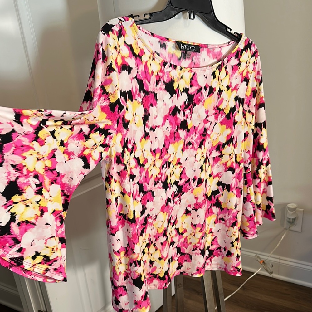 Kasper Women's Floral Top - Pink Multi - Picture 6 of 8